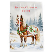 Shetland Pony Christmas Medium Cadeauzakje (Achterkant)