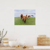 Shetland Pony op pasta nabij hoge cliënten Poster (Keuken)