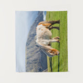 Shetland Pony op pasta nabij hoge cliënten Wandkleed (Voorkant)