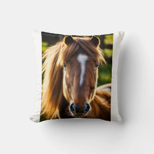 Shetland Pony Portret – Frontaal 6K Fotorealistisc Kussen