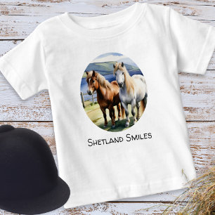 Shetland Pony Waterverf Mooie Paarden Afbeelding