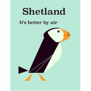 Shetland Puffin Vintage-poster Staand Fotobeeldje
