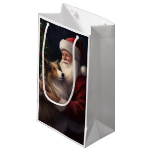 Shetland Schaapshond Kerstman Festive Kerstmis Klein Cadeauzakje