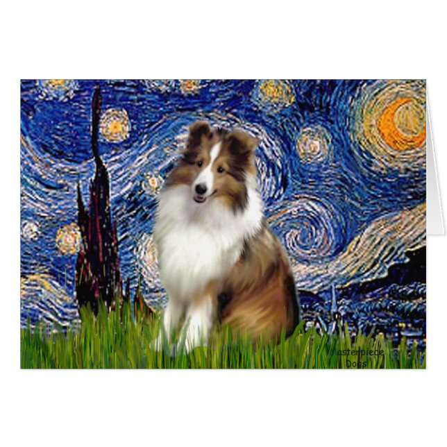 Shetland Sheepdog 4 - Nuit étoilée (Devant horizontal)