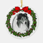 Shetland Sheepdog Art van Glenda S. Harlan Keramisch Ornament (Voorkant)