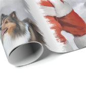 Shetland Sheepdog Believe Kerstmis Cadeaupapier (Rol Hoek)