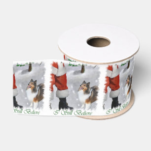 Shetland Sheepdog Believe Kerstmis Grosgrain Lint