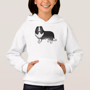 Shetland Sheepdog Bi-Noir Chien de Dessin Animé Mi