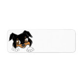 Shetland Sheepdog Black Tri Peeking Cartoon Etiket (Voorkant)