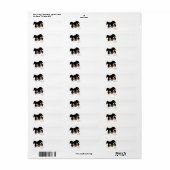 Shetland Sheepdog Black Tri Peeking Cartoon Etiket (Full Sheet)