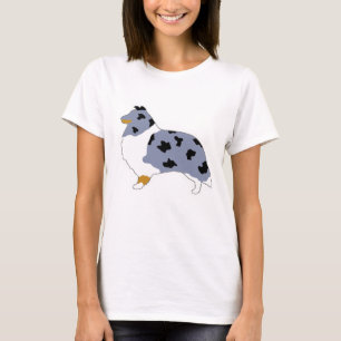 shetland sheepdog blue merle white and tan silo.pn t-shirt