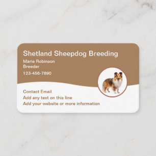 Shetland Sheepdog Breeder Cartes de visite moderne