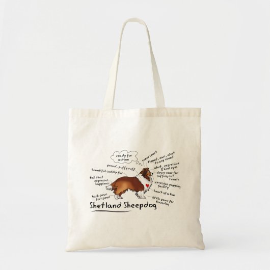 Shetland Sheepdog canvas tas (Voorkant)