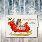 Shetland Sheepdog - carte de traînée de Noël