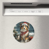 Shetland Sheepdog Christmas  Beach Magneet (Insitu (Vaatwasser))