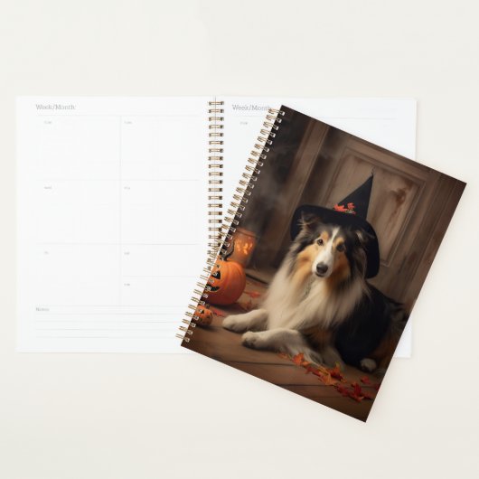 Shetland Sheepdog Citrouille Halloween effrayant (Devant avec enveloppe)