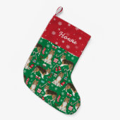 Shetland Sheepdog custom dog name stocking Kleine Kerstsok (Voorkant (Hangend))