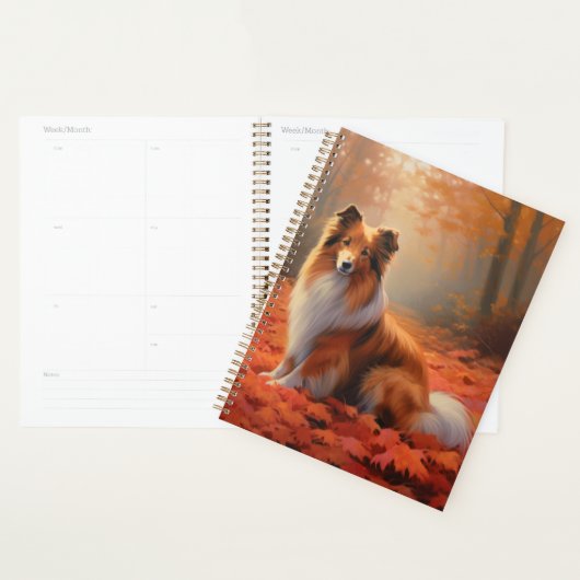 Shetland Sheepdog en automne Feuilles automne Insp (Devant avec enveloppe)