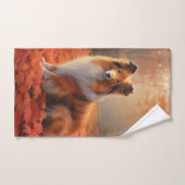 Shetland Sheepdog en automne Feuilles automne Insp (Serviette à main)