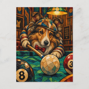 Shetland Sheepdog, Geometrische Mozaïek Briefkaart
