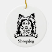 Shetland Sheepdog gepersonaliseerd Ornament voor h (Voorkant)