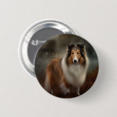 Shetland Sheepdog Halloween eng Ronde Button 5,7 Cm (Voorkant /achterkant)