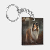 Shetland Sheepdog Halloween eng Sleutelhanger (Voorkant Links)
