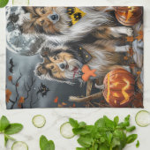 Shetland Sheepdog Halloween Spooky Theedoek (Gevouwen)