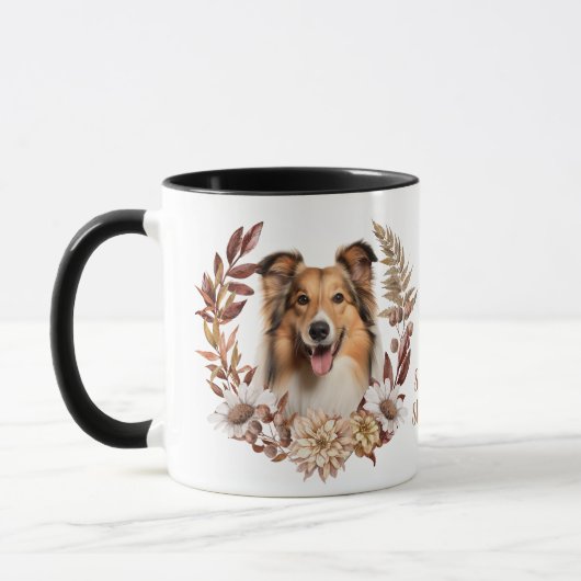 Shetland Sheepdog herfstkrans Mok (Links)