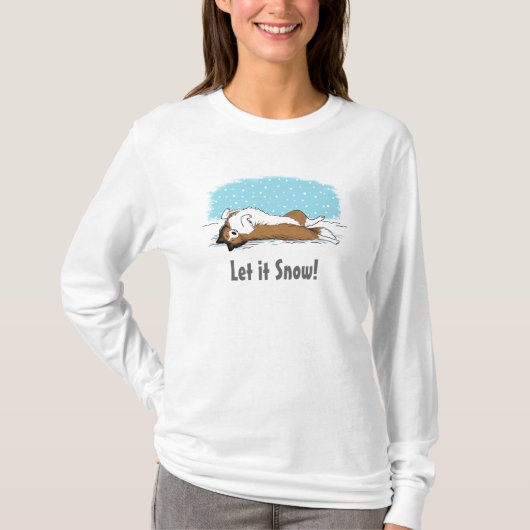 Shetland Sheepdog Holiday Snow Dog Sheltie Lover's T-shirt (Voorkant)