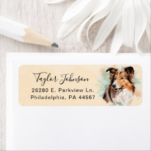 Shetland Sheepdog-hond retouradreslabel Etiket