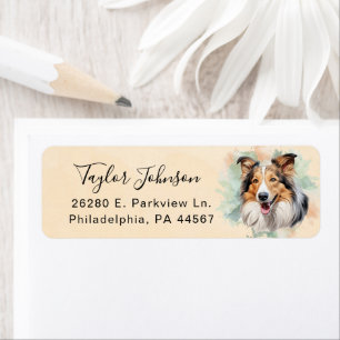 Shetland Sheepdog-honden retouradreslabel Etiket