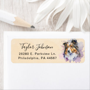 Shetland Sheepdog-honden retouradreslabel Etiket