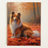 Shetland Sheepdog in herfst laat Herfst inspireren Planner (Voorkant)
