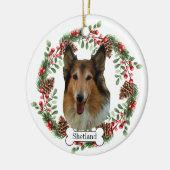 Shetland Sheepdog Keramisch Ornament (Links)