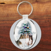 Shetland Sheepdog kerstcadeaus Sleutelhanger (Voorkant)