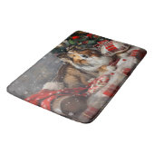 Shetland Sheepdog Kerstfeest Badmat (Gekanteld)