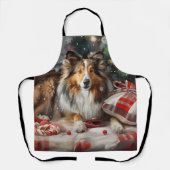 Shetland Sheepdog Kerstfeest Schort (Voorkant)