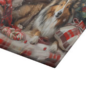 Shetland Sheepdog Kerstfeest Snijplank (Hoek)