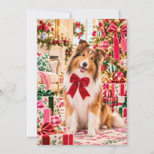 Shetland Sheepdog Kerstkaart Kaart