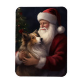 Shetland Sheepdog Kerstman Feestelijke Kerstmis Magneet (Verticaal)