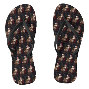 Shetland Sheepdog Kerstman Feestelijke Kerstmis Teenslippers