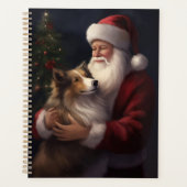 Shetland Sheepdog Kerstman Festive Kerstmis Planner (Voorkant)