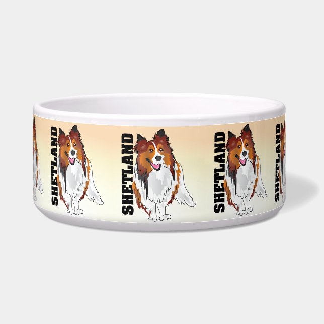 Shetland Sheepdog Kibble Bowl Voerbakje (Voorkant)