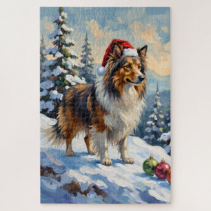 Shetland Sheepdog Kudden Kerst Ornamente Hoed Legpuzzel