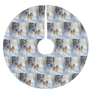 Shetland Sheepdog Laat het sneeuwen Kerstmis Kerstboom Rok