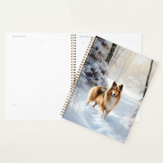 Shetland Sheepdog Laat het sneeuwen Kerstmis Planner (Display)