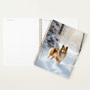 Shetland Sheepdog Laissez Tomber la Neige Noël