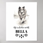 Shetland Sheepdog Life is beter aangepaste hondenn Poster (Voorkant)