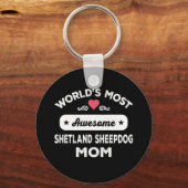 Shetland Sheepdog mama Sleutelhanger (Voorkant)